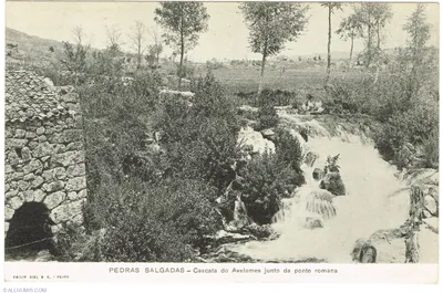 Cascata do Avelames junto à ponte romana — 1920